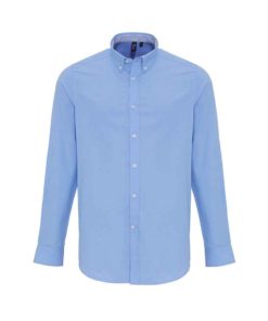 Mens Long Sleeved Striped Oxford Shirt